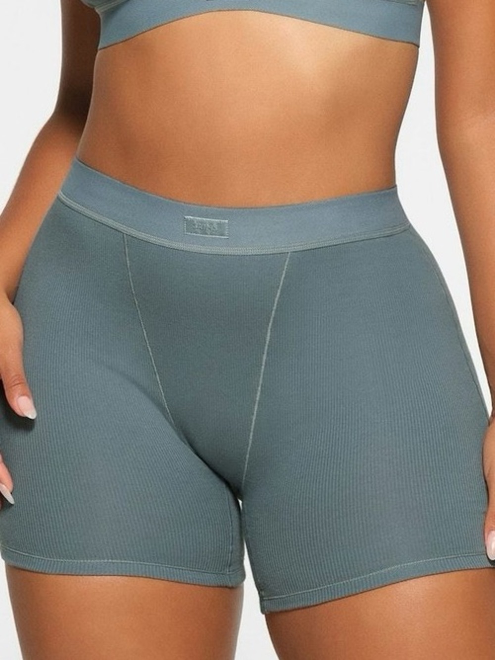 SKIMS Cotton Rib Boxers Kyanite- Size XS